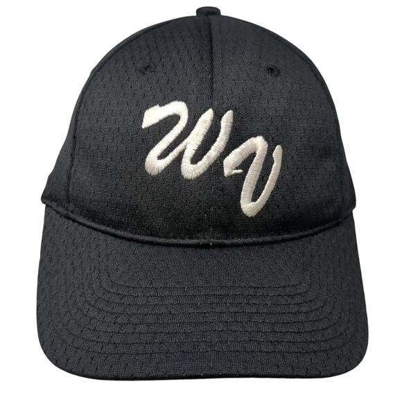 WV Logo Strapback Baseball Cap Black OS Adjustable Embroidered Port Authority - Picture 1 of 9